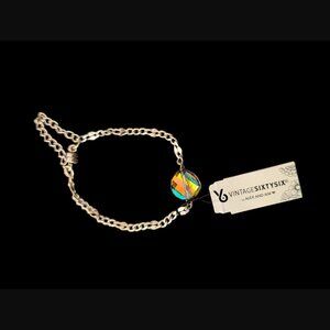 Alex And Ani Vintage Sixty Six Crystal Mirage Silver Magnetic Bracelet 6-8"